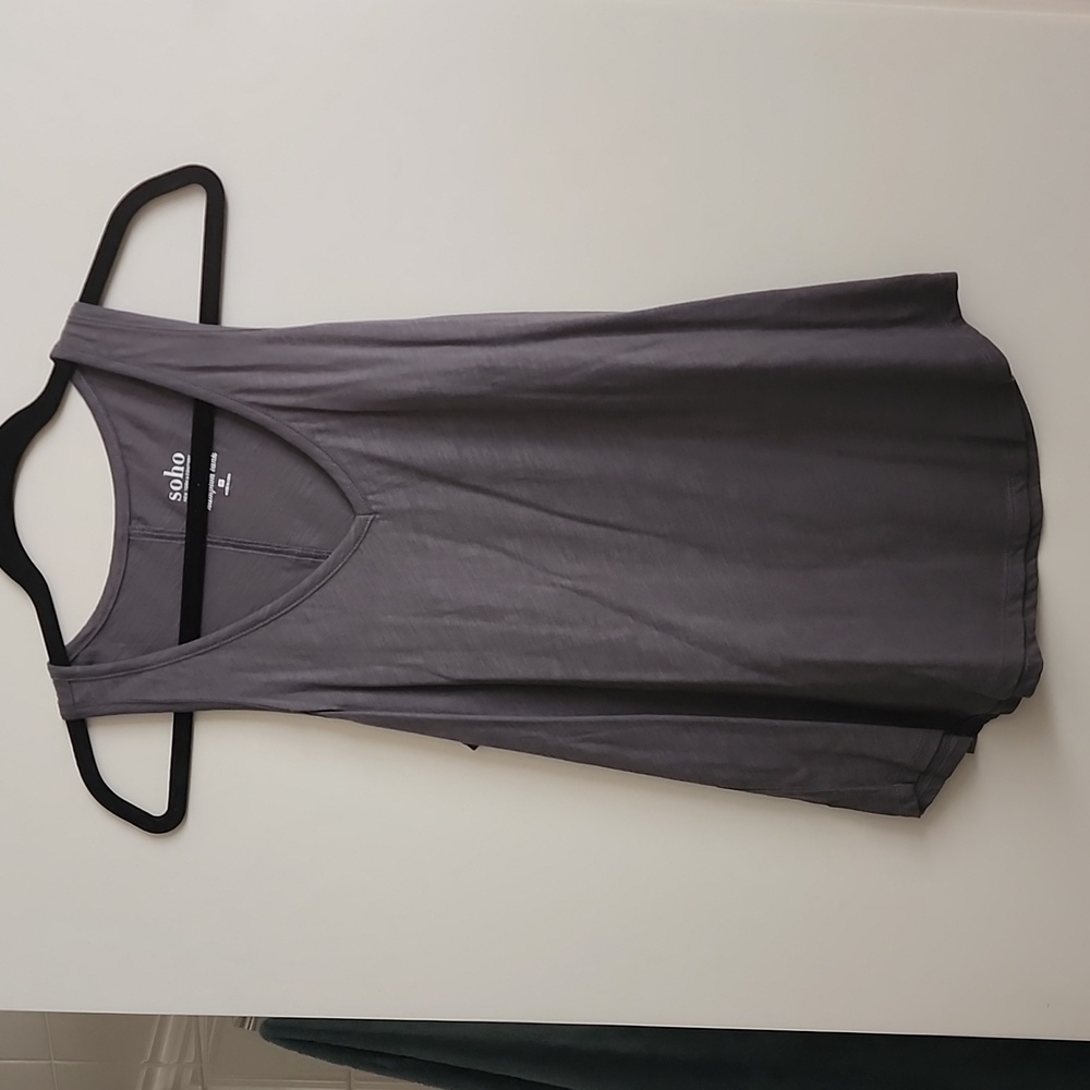 New York & Company Soho Hampton Tank, V-Neck, Size L, Gray, NWT